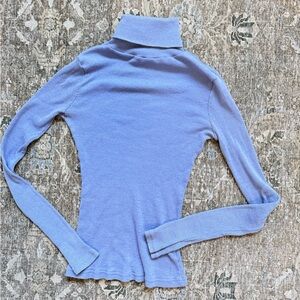 Michael Stars Turtleneck Periwinkle Blue Shimmer Long Sleeve Small
